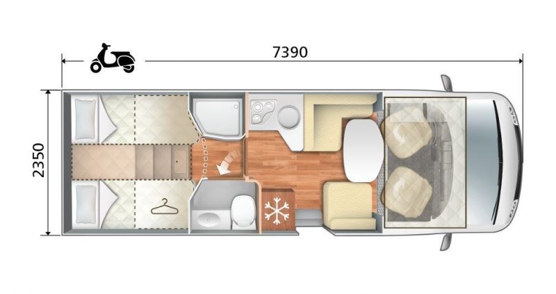 distribución autocaravana integral magis 84